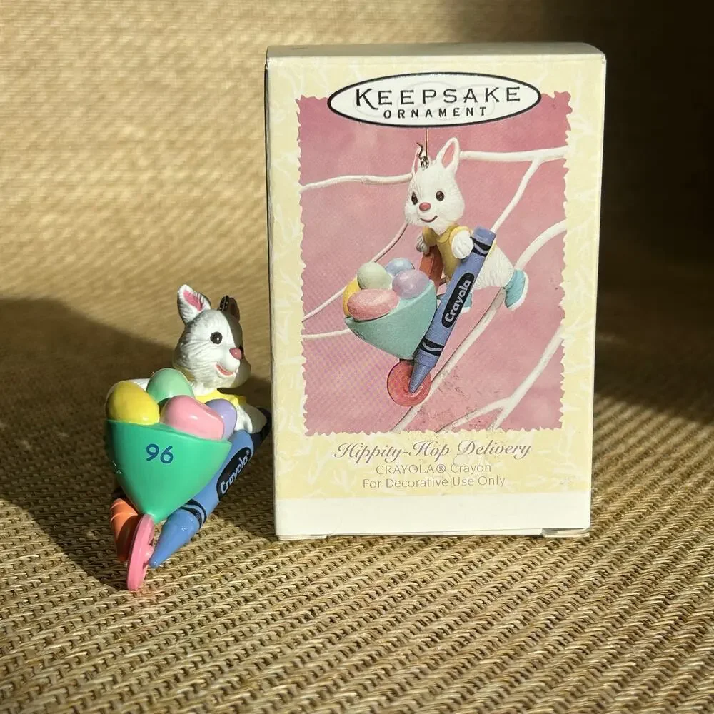 Hallmark Keepsake Easter Bunny Crayola Ornament Wagon Eggs With Box